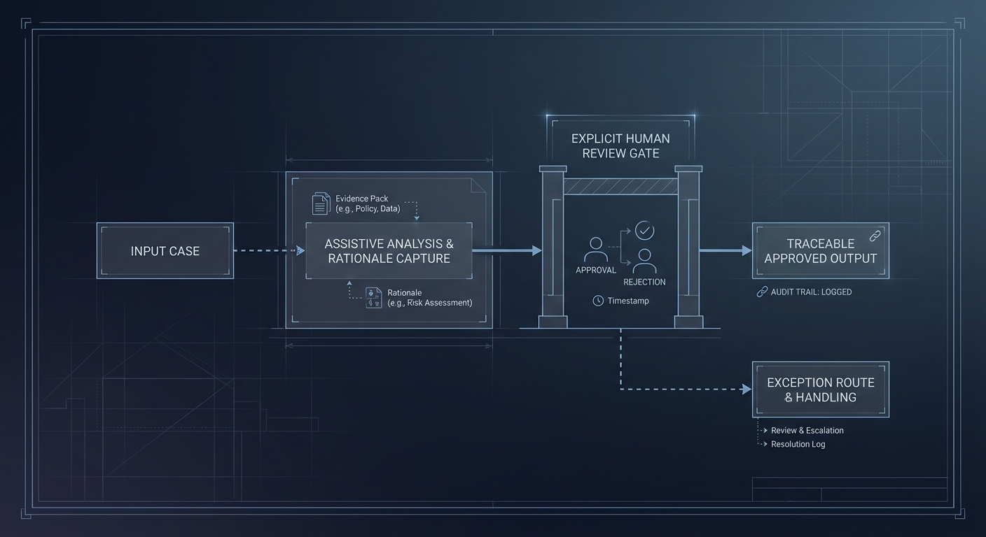 Technical illustration showing governed AI operations.